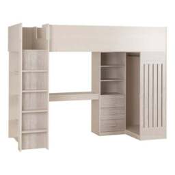 Jupiter Children's High Sleeper Bed, White & Grey - thumbnail 2