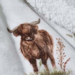Catherine Lansfield Angus Highland Cow Throw Blanket 130cm x 170cm - thumbnail 2