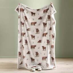 Catherine Lansfield Angus Highland Cow Throw Blanket 130cm x 170cm - thumbnail 3