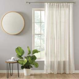 Boucle Stripe Tape Top Single Voile Panel - thumbnail 2
