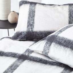 The Linen Yard Faux Mohair Stripe Navy 100% Cotton Duvet Cover & Pillowcase Set - thumbnail 4