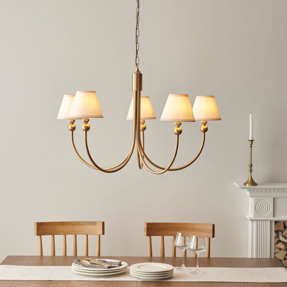 Vogue Javier 5 Light Adjustable Curve Pendant Light with White Vintage Lamp Shades - image 1