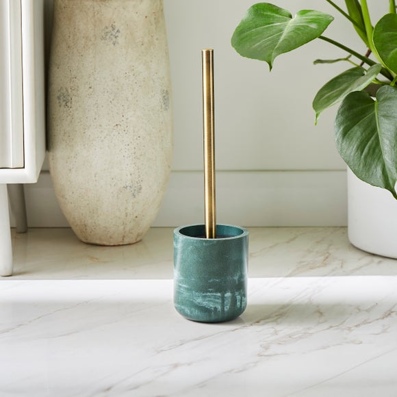 Nouveau Green Marble Resin Toilet Brush - image 1