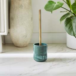 Nouveau Green Marble Resin Toilet Brush - thumbnail 1