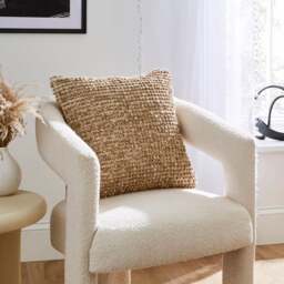 Jute Bobble Natural Square Cushion - thumbnail 1