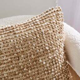 Jute Bobble Natural Square Cushion - thumbnail 2