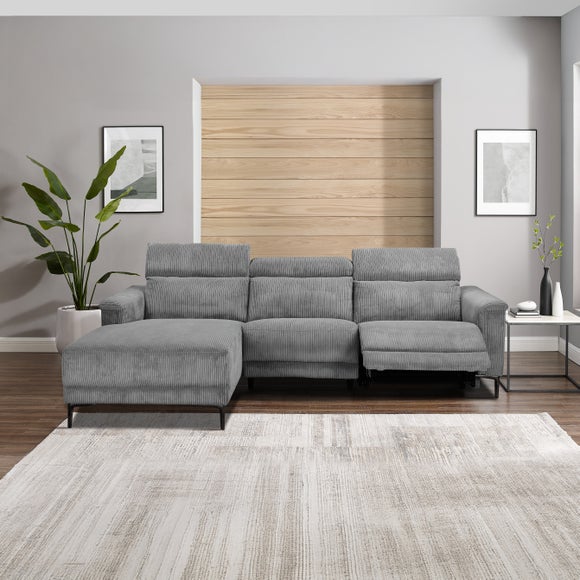 Lund Corduroy Power Recliner 3 Seater Chaise Sofa - image 1