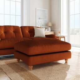 Martha Matte Plush Velvet Footstool - thumbnail 1