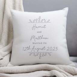 Personalised Grey Floral Square Cushion - thumbnail 5