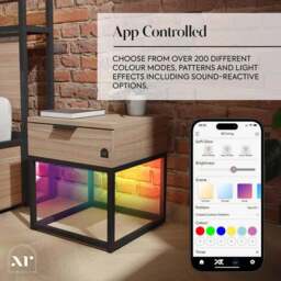 XR Living Denver Bedside Table with App Controlled LED Lights - thumbnail 3