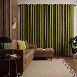 Elements Velvet Stripe Made to Measure Curtains - thumbnail 4