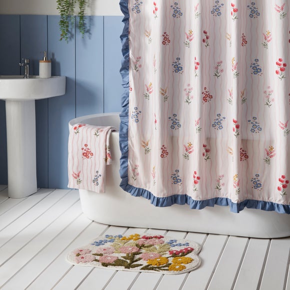 Heart and Soul Floral Frilled Shower Curtain - image 1