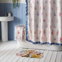 Heart and Soul Floral Frilled Shower Curtain - thumbnail 1