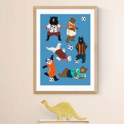 East End Prints Bear Football Print - thumbnail 1