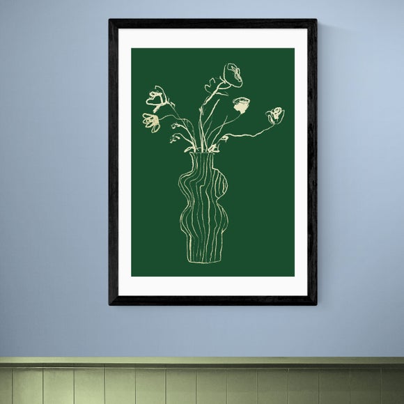 East End Prints Roses on Green Print - image 1