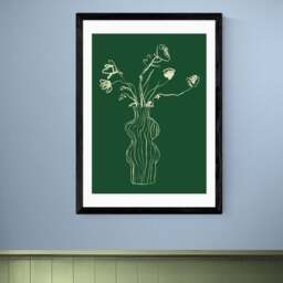 East End Prints Roses on Green Print - thumbnail 1