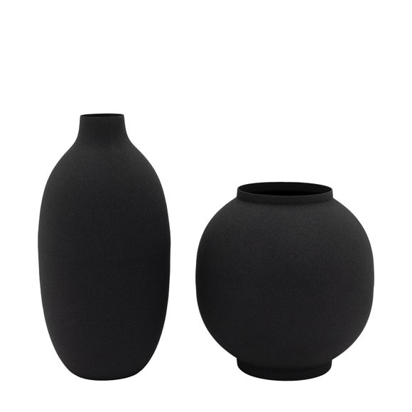 Set of 2 Damita Asymmetric Metal Vases - image 1