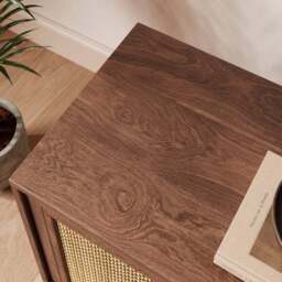 Jordyn Wide Bedside Table, Mango Wood Effect - thumbnail 4