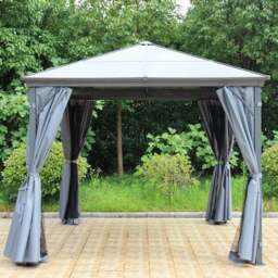 Lugano Polycarbonate 3m x 3m Grey Gazebo - thumbnail 2