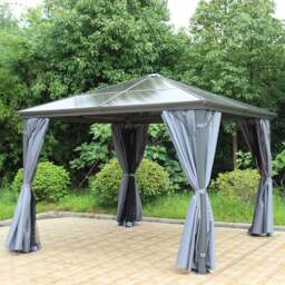Lugano Polycarbonate 3m x 3m Grey Gazebo - thumbnail 1