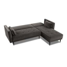 Selma Velvet Corner Double Sofa Bed - thumbnail 6