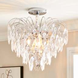 Parla Chrome Semi Flush Ceiling Light - thumbnail 1