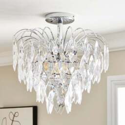 Parla Chrome Semi Flush Ceiling Light - thumbnail 2