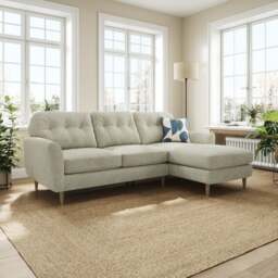 Sven Chunky Chenille Large Corner Chaise Sofa - thumbnail 1