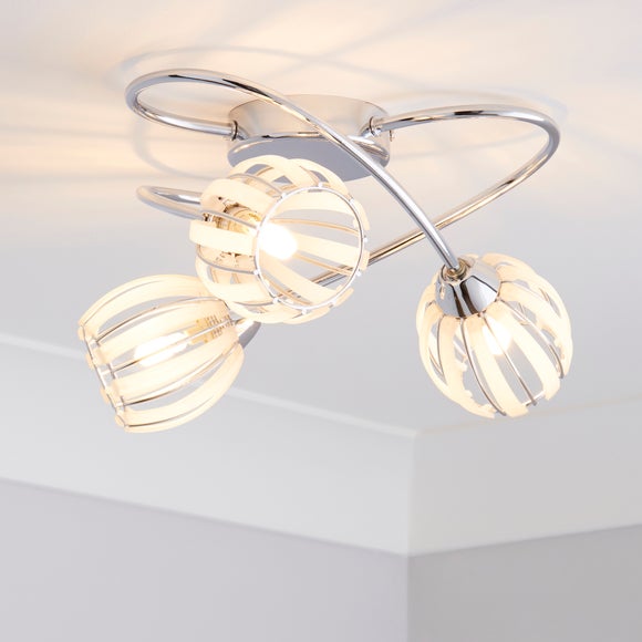 Rosa 3 Light Chrome Semi Flush Ceiling Light - image 1