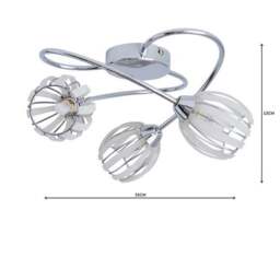 Rosa 3 Light Chrome Semi Flush Ceiling Light - thumbnail 5