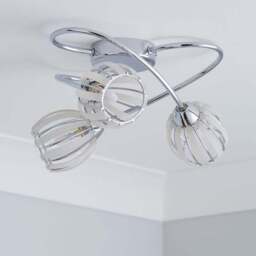Rosa 3 Light Chrome Semi Flush Ceiling Light - thumbnail 2