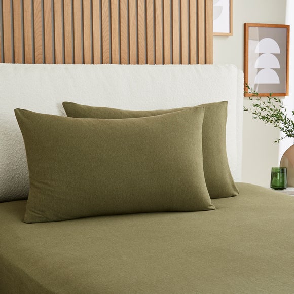 Elements 100% Cotton Jersey Plain Standard Pillowcase Pair - image 1