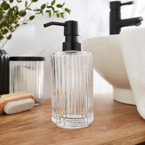 Ribbed Glass Soap Dispenser - image 1