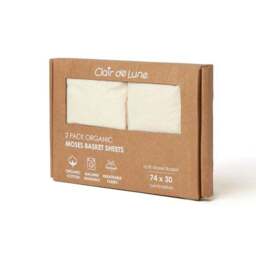 Clair De Lune Set of 2 Organic Moses Basket Sheets - thumbnail 3