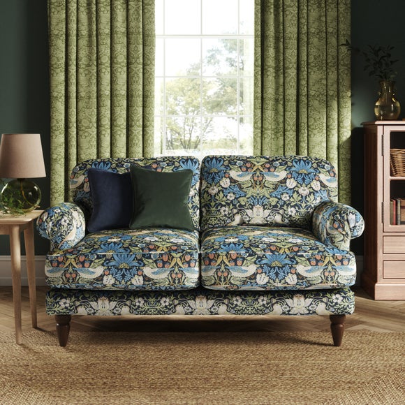 Jolene William Morris Strawberry Thief Print Velvet 2 Seater Sofa - image 1