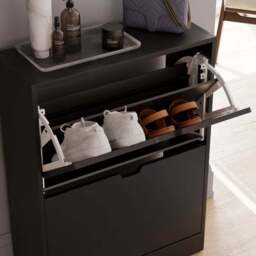 Vida Designs 2 Tier Slot Handle Shoe Cabinet - thumbnail 4