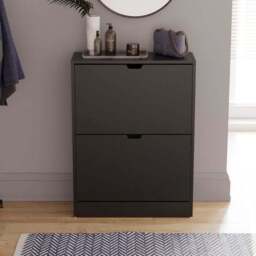 Vida Designs 2 Tier Slot Handle Shoe Cabinet - thumbnail 3