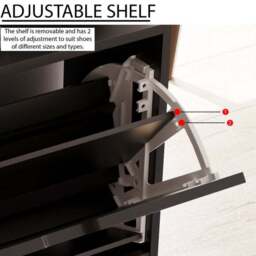 Vida Designs 2 Tier Slot Handle Shoe Cabinet - thumbnail 6
