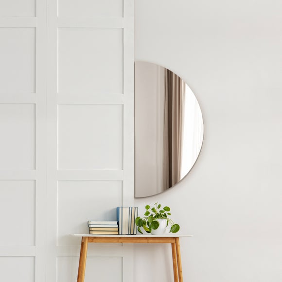 Lunae Frameless Half Circle Wall Mirror - image 1