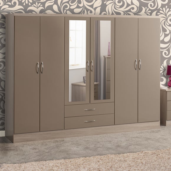 Nevada 6 Door 2 Drawer Wardrobe - image 1