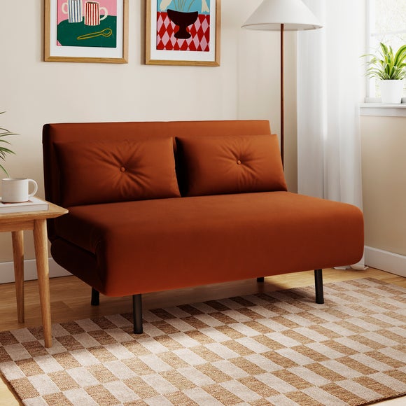 Phoebe Velvet 2 Seater Small Double Sofa Bed - image 1