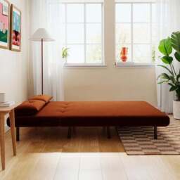 Phoebe Velvet Small Double 2 Seater Sofa Bed - thumbnail 3