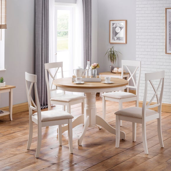 Davenport 4 Seater Round Pedestal Dining Table - image 1