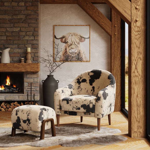Kaspar Faux Cow Fur Tub Chair - image 1