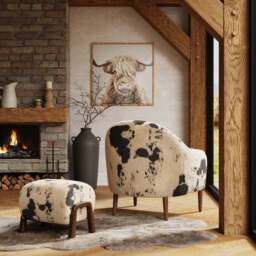 Kaspar Faux Cow Fur Tub Chair - thumbnail 2