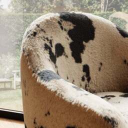Kaspar Faux Cow Fur Tub Chair - thumbnail 4