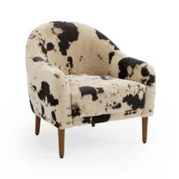Kaspar Faux Cow Fur Tub Chair - thumbnail 6