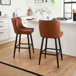 Montreal Counter Height Bar Stool, Faux Leather - thumbnail 1