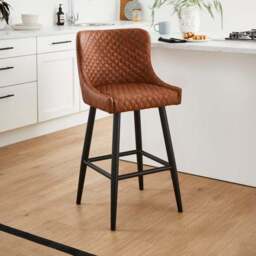Montreal Counter Height Bar Stool, Faux Leather - thumbnail 2