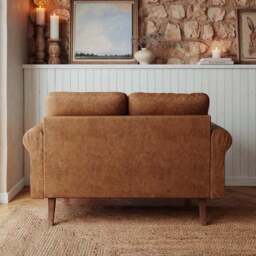 Maeve Compact Faux Leather 2 Seater Sofa - thumbnail 3